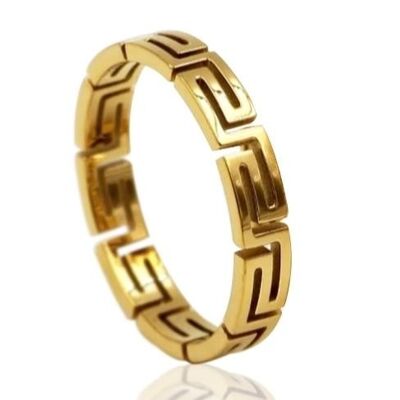 18K Gold Greek Pattern Band Ring