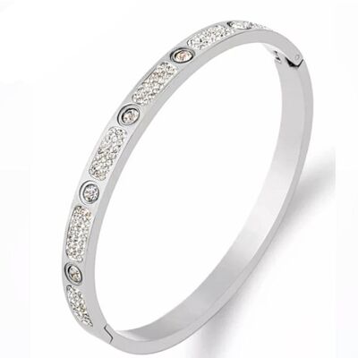 Silver Luxury Cubic Zircona Stone Bangle