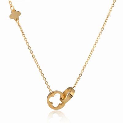 Lucky Clover Thin Chain Necklace - Gold