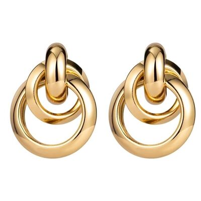 Golden Duo Circular Drop Earrings