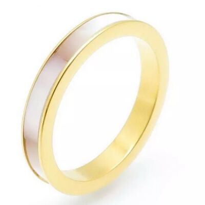 Marble Glaze Band Ring - Gold - Medium