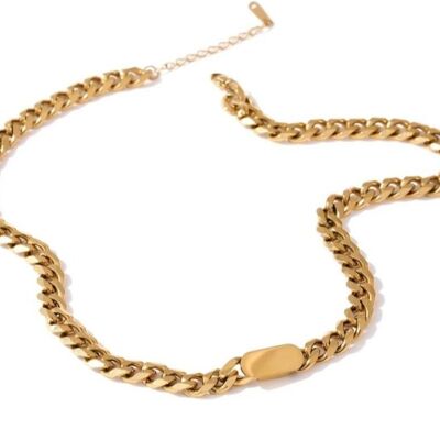 18K Gold Plated Thick Curb Chain Necklace
