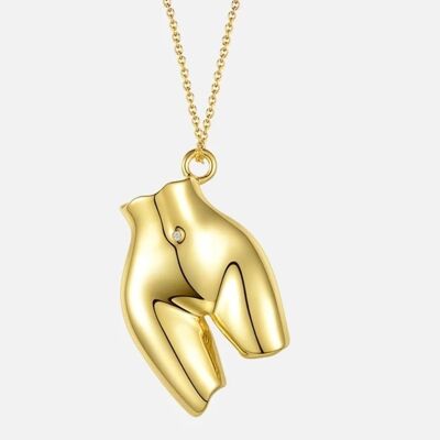 Womens 18K Gold Plated Torso Statement Necklace