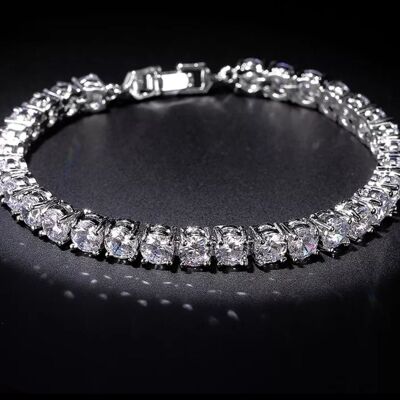 Elegant Crystal Gem Tennis Bracelet - Silver