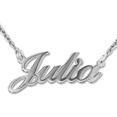 Women's Personalised Name Necklace - Pre Order - Silver - 14"(Chocker length)