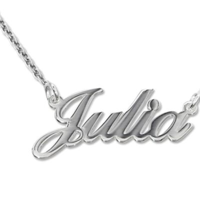 Women's Personalised Name Necklace - Pre Order - Silver - 14"(Chocker length)