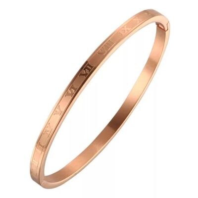Roman Numeral Bangle - Phase Two - Rose Gold