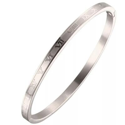 Roman Numeral Bangle - Phase Two - Silver