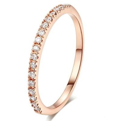 White Gold Plated Keep It Simple Thin Band Ring - Medium - Rose Gold