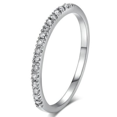 White Gold Plated Keep It Simple Thin Band Ring - Medium - Silver