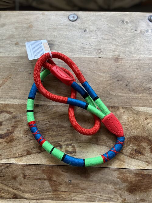 Dog Walker Dog Leash - RED HOT - Neon Green