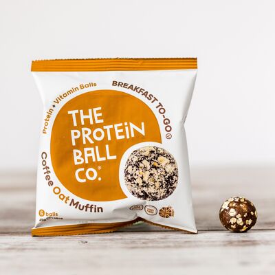 Muffin proteici e avena al caffè + palline di vitamine 10 x 45 g - Breakfast To-Go (Vegan)
