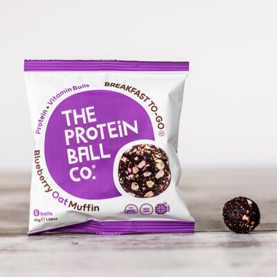 Blueberry Oat Muffin Protein + Vitamin Balls 10 x 45g - Breakfast To-Go (Vegan)