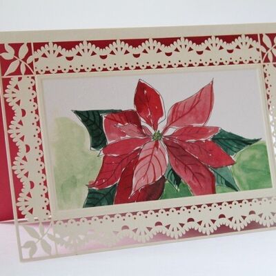 Folding card poinsettia