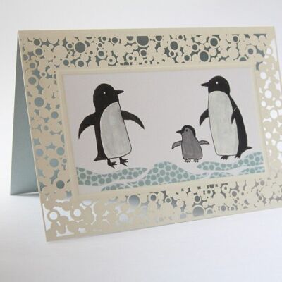 Folded card penguins