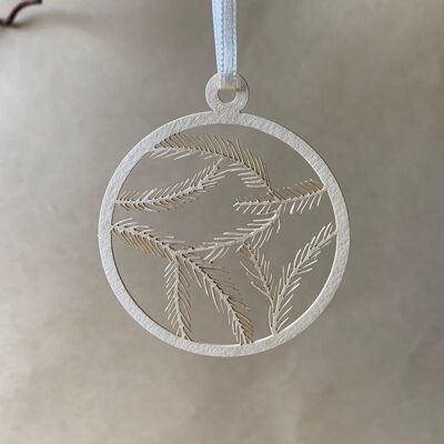 Gift tags made of natural paper branches color cream white