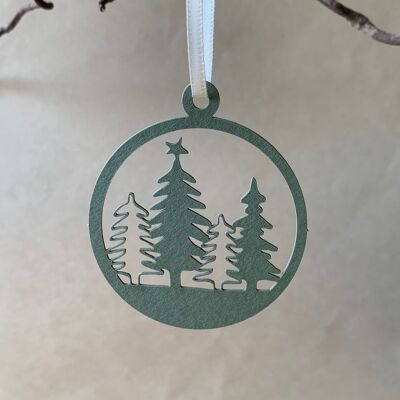 Étiquettes cadeaux en papier naturel Sapins de Noël couleur vert