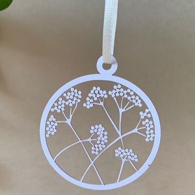 Gift tags made of natural paper elderberry color white