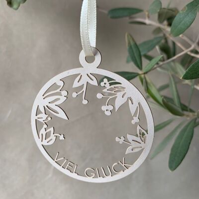 Gift tag made of natural paper 'Good luck', color white