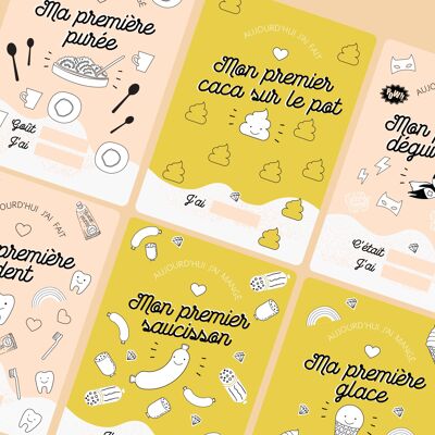 Tarjetas de primeros pasos de bebé