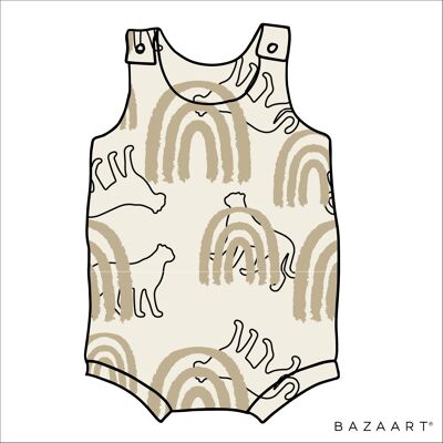 Rainbow leopard bloomer romper