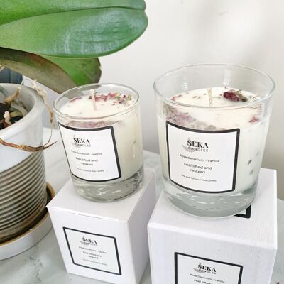 Rose Geranium and Vanilla Soy Candle