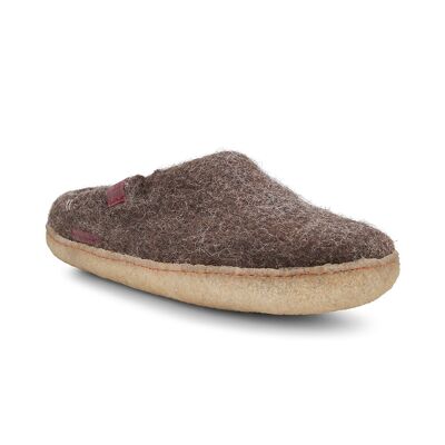 Chausson Classique, semelle en caoutchouc naturel, Marron