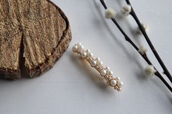 Barrette Inès perles blanches 1