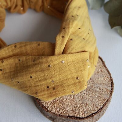 Mustard Yellow and Gold Lina Headband