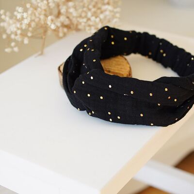 Black and Gold Lina Headband