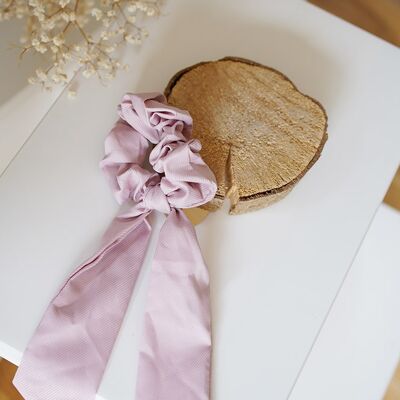 Lizy Pale Pink Ribbon Scrunchie