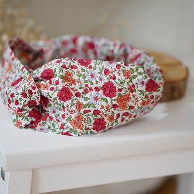 Bandeau Angèle Fleuri Rouge Orangé