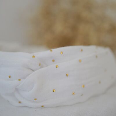 Child's Headband Mila White and Gold