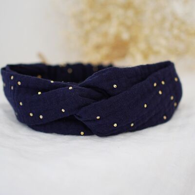 Child's Headband Mila Navy Blue and Gold