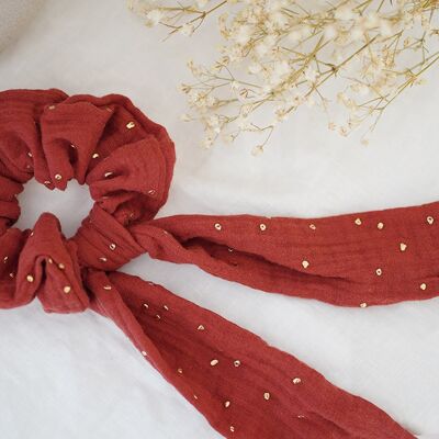 Scrunchie Ribbon Lina Tomette with golden dots