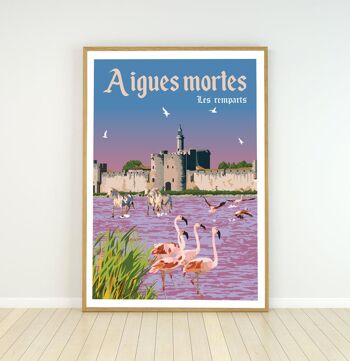 Affiche ville aigues-mortes - 50x70 cm 2