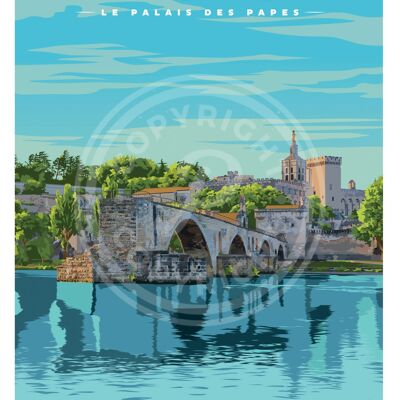 Affiche de la ville de avignon - 30x40 cm