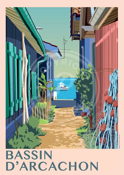 Affiche village de l'herbe - 50x70 cm