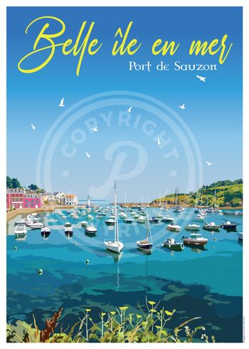 Affiche de belle île en mer - 50x70 cm 1