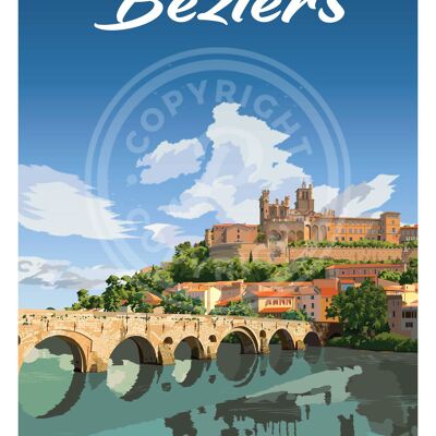 POSTER CITTÀ DI BEZIERS - 30X40 CM