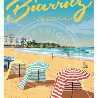 Affiche ville de biarritz - 30x40 cm