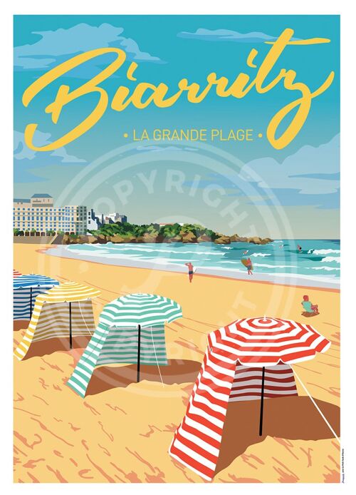 Affiche ville de biarritz - 50x70 cm