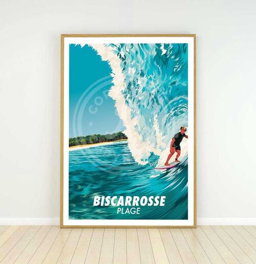 Affiche de biscarrosse plage - 30x40 cm