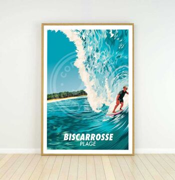 Affiche de biscarrosse plage - 30x40 cm 1