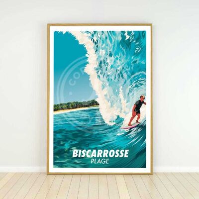 POSTER SPIAGGIA BISCARROSSE - 50X70 CM
