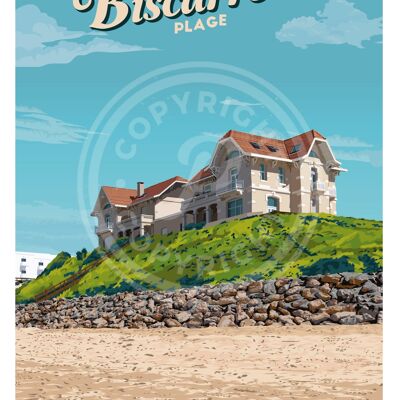 BISCARROSSE PLAGE TWIN HOUSE POSTER - 30X40 CM