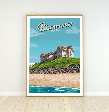 Affiche maison jumelle biscarrosse plage - 50x70 cm 2