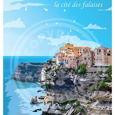 POSTER CITTÀ DI BONIFACIO - 50X70 CM