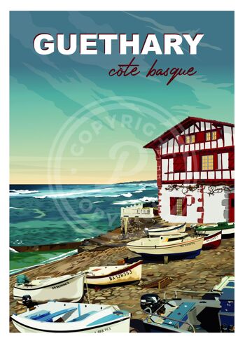 Affiche de la ville de guethary - 30x40 cm 1