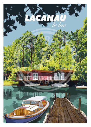 Affiche de lacanau lac - 50x70 cm 1